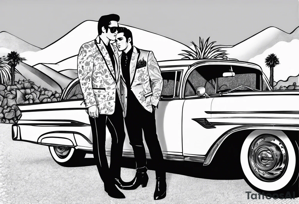 Elvis las Vegas wedding minimalistic tattoo idea