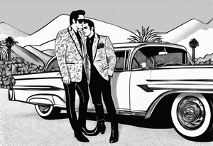 Elvis las Vegas wedding minimalistic tattoo idea
