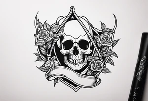 death with scythe and nightshade tattoo idea