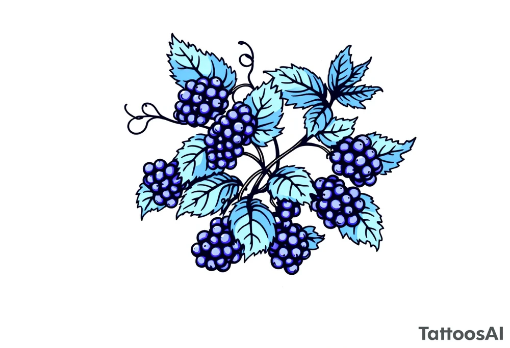 American traditional style Blackberry vine in a line tattoo idea