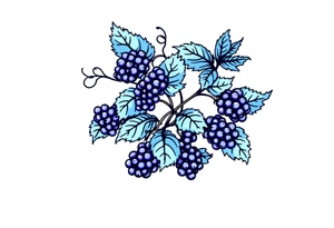 American traditional style Blackberry vine in a line tattoo idea