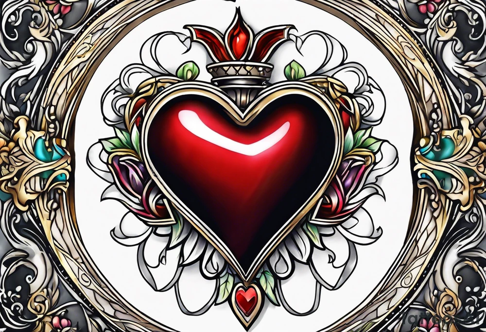 heart locket jewelry tattoo idea