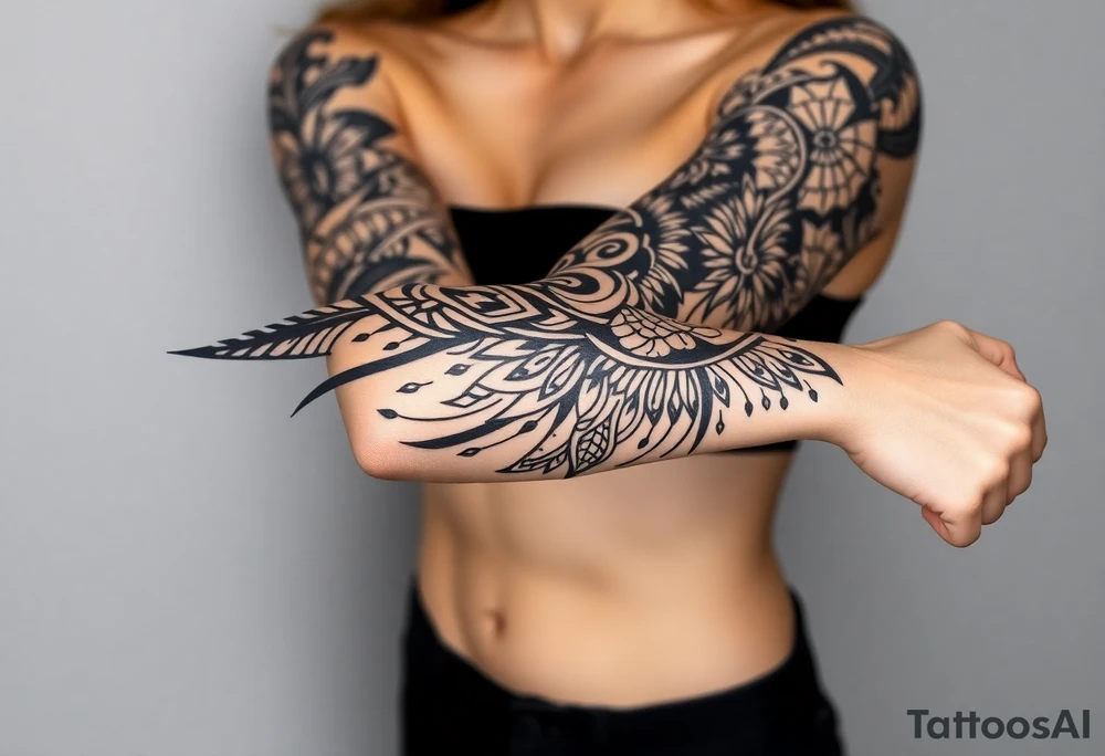 bold line shamanstyle tattoo idea