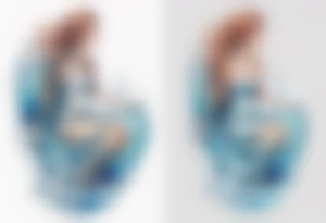 a tall transparent woman made of glass covered with water, sitting upon a wave tattoo idea