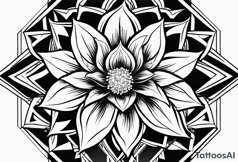Geometric fire Lily tattoo tattoo idea