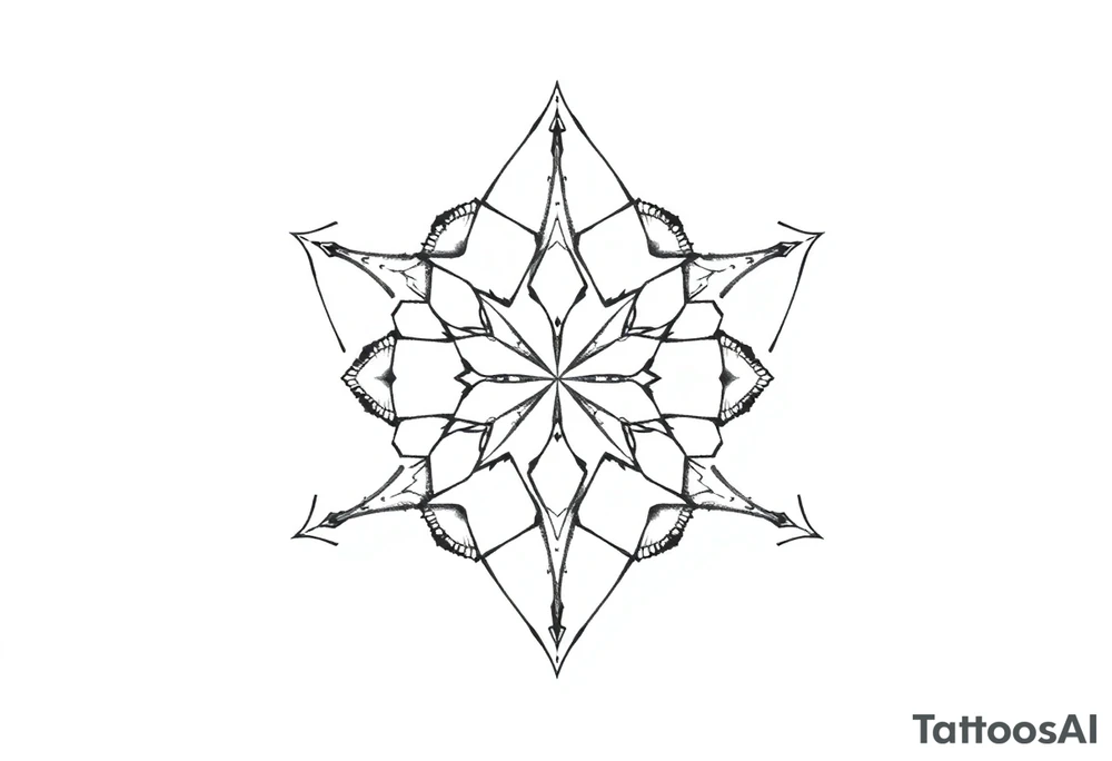 Falling apart hexagonal fractal pattern tattoo idea