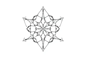 Falling apart hexagonal fractal pattern tattoo idea