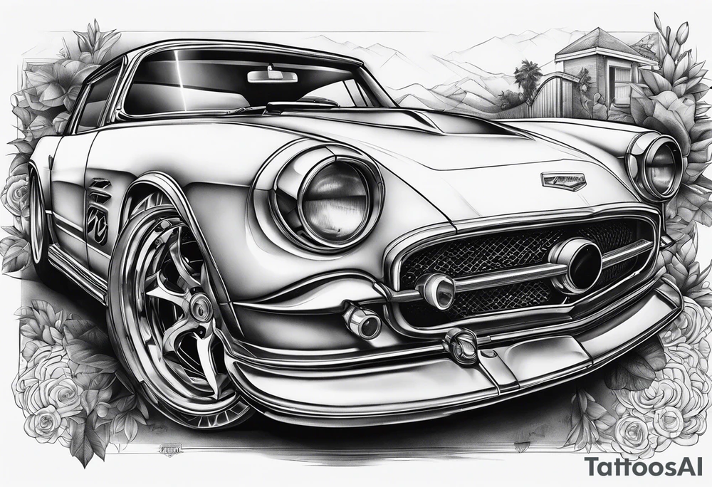 Petrolhead style car tattoo idea