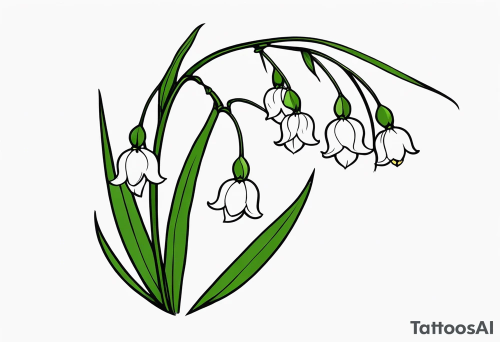 Neo traditional lily of the valley tattoo idea