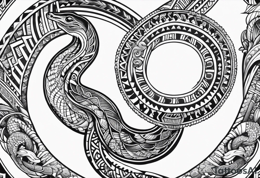 aztec snakes together tattoo idea