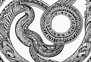 aztec snakes together tattoo idea