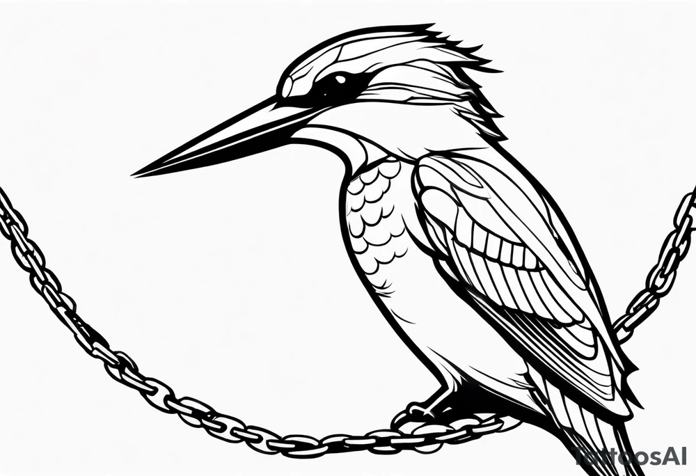 Kingfisher wrapped in chains tattoo idea