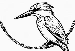 Kingfisher wrapped in chains tattoo idea