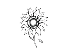Sun flower with stem tattoo idea