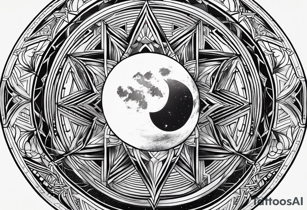 sacred moon tattoo idea