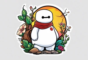 baymax beside groot tattoo idea
