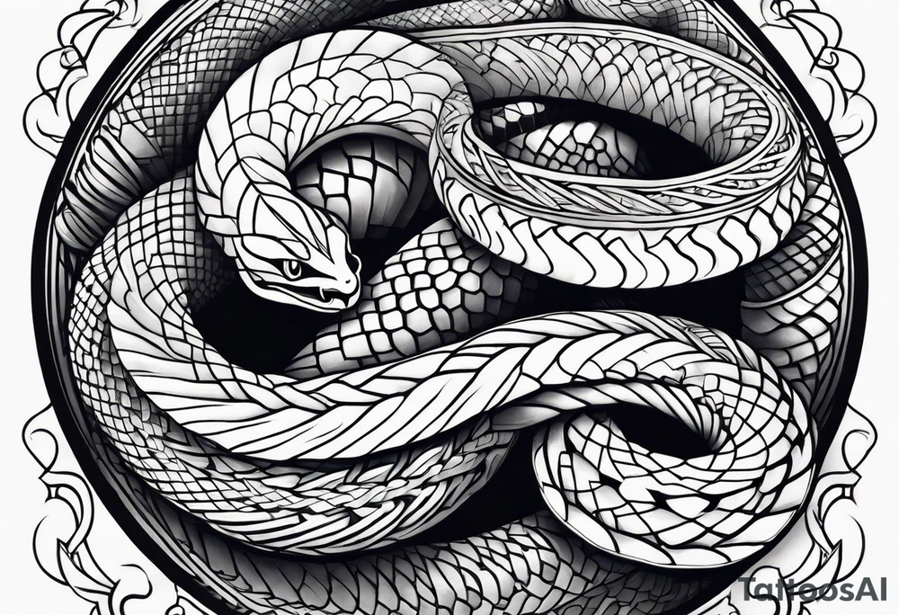 Snake wrapping around tattoo idea