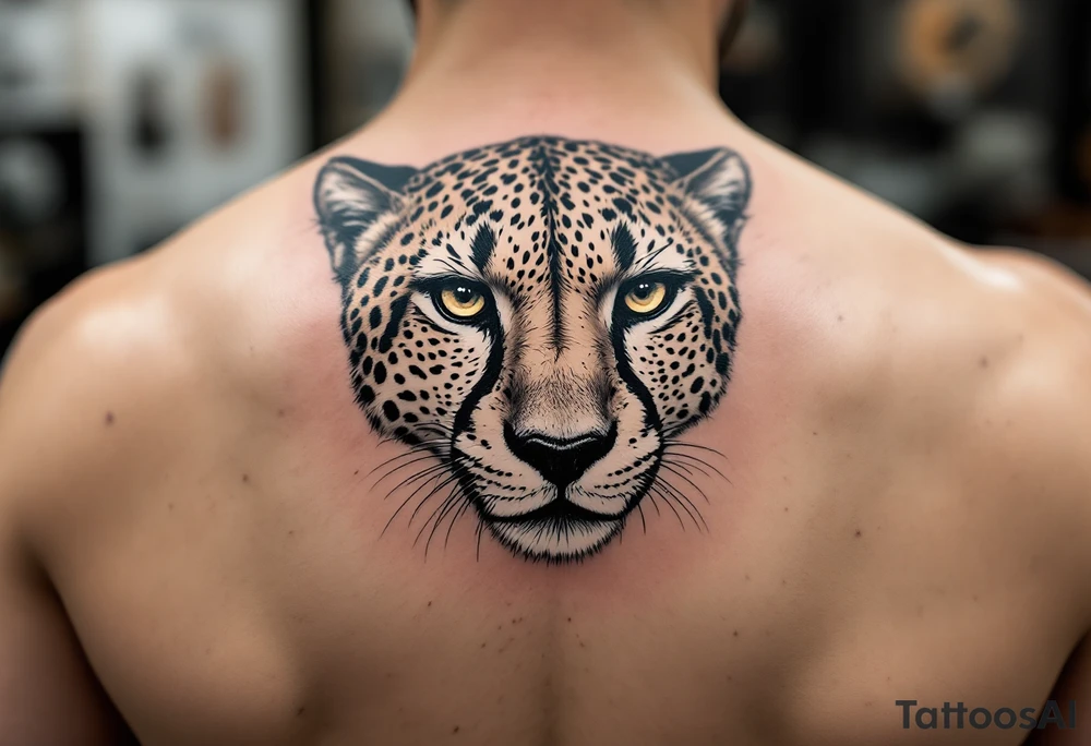 realistic cheetah tattoo idea