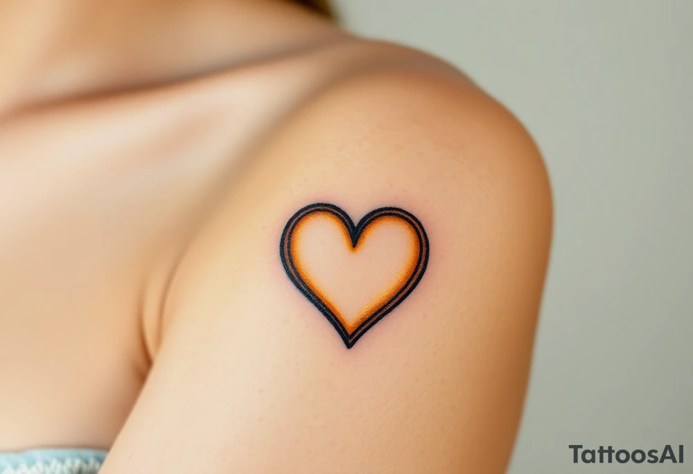 A lion paw with golden highlights and the heart tattoo idea