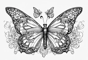 I don't gotta talk, the Lord defends me word with lyrics with butterflies and lily’s around it tattoo idea