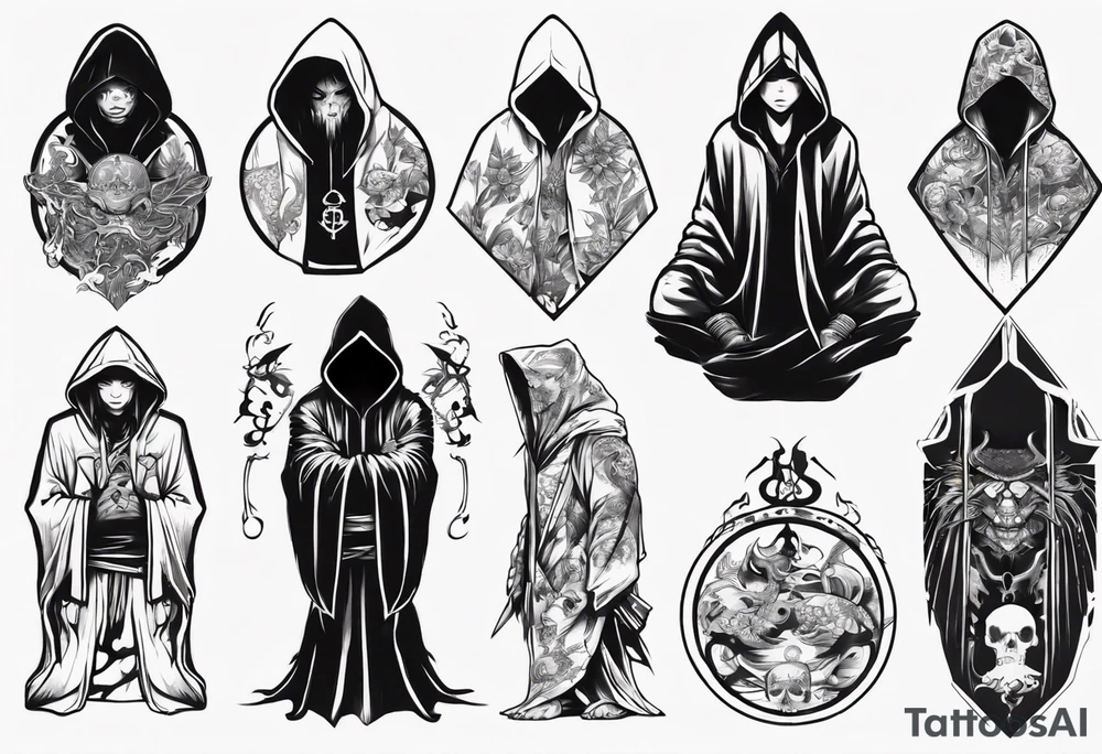 Hooded figure tattoo idea