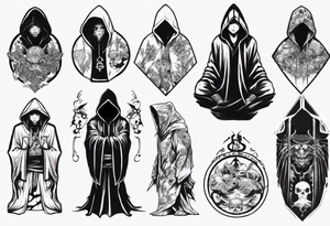 Hooded figure tattoo idea