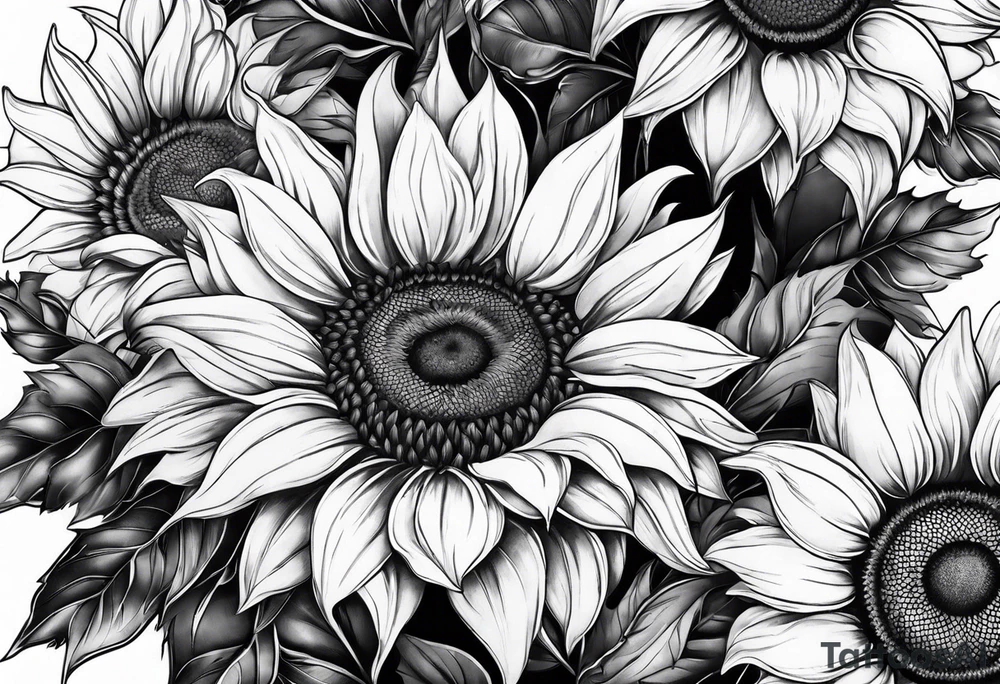 Sunflower sleeve tattoo idea