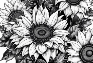 Sunflower sleeve tattoo idea