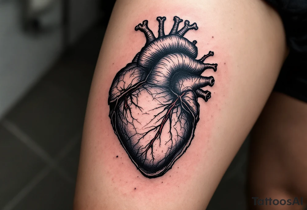 antomically percise heart tattoo idea