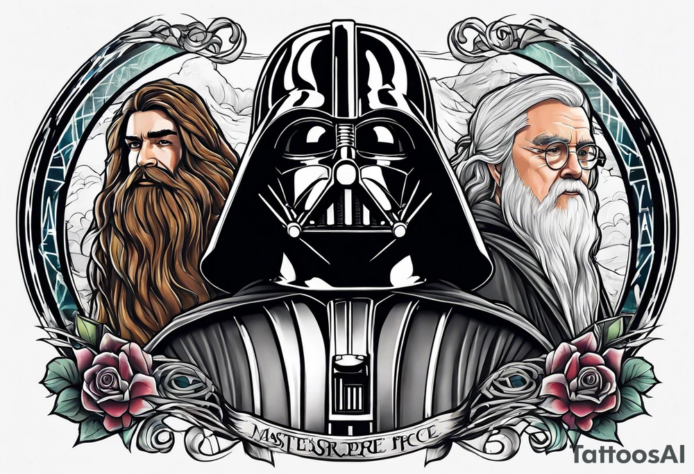 Star wars with Harry potter and lord of the rings tattoo idea