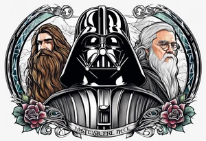Star wars with Harry potter and lord of the rings tattoo idea