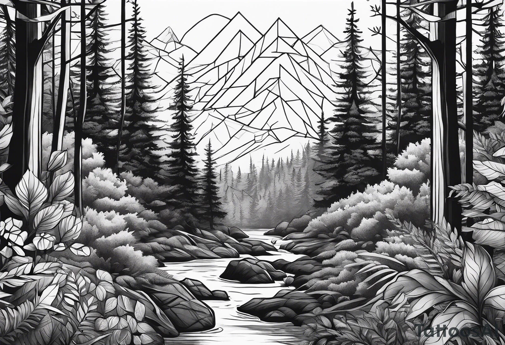Dense forest tattoo idea