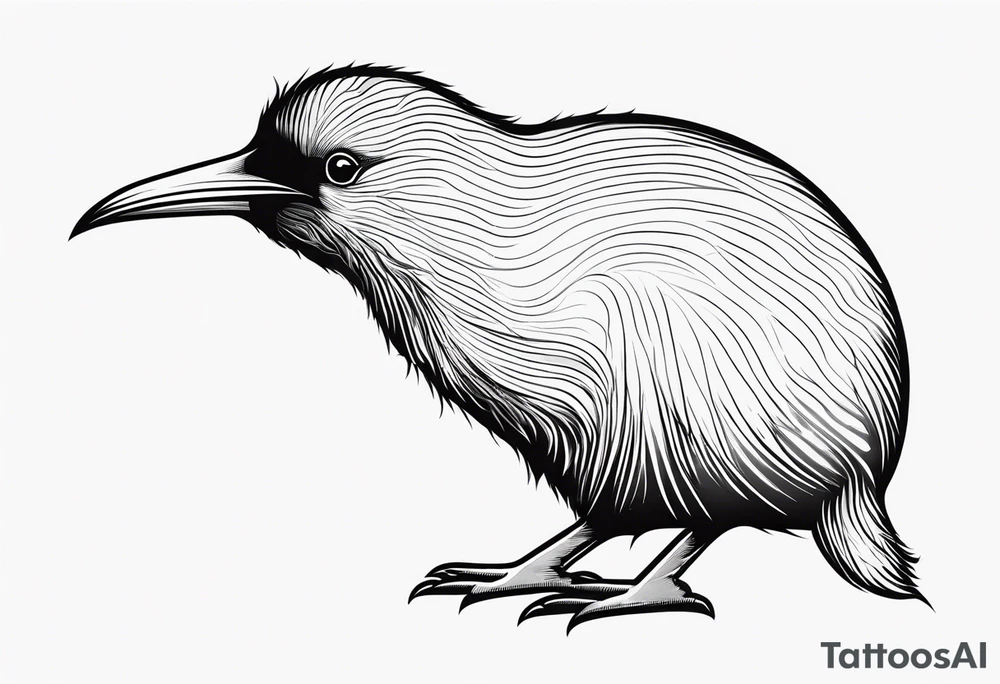 Kiwi bird from New Zealand. Doing something cool tattoo idea