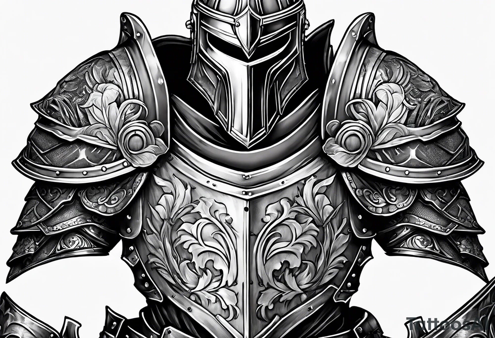 knight in heavy armor tattoo idea