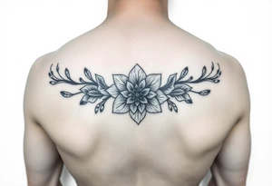 Make something similar to this. It should be a small, unique floral design. Use soft shading. tattoo idea