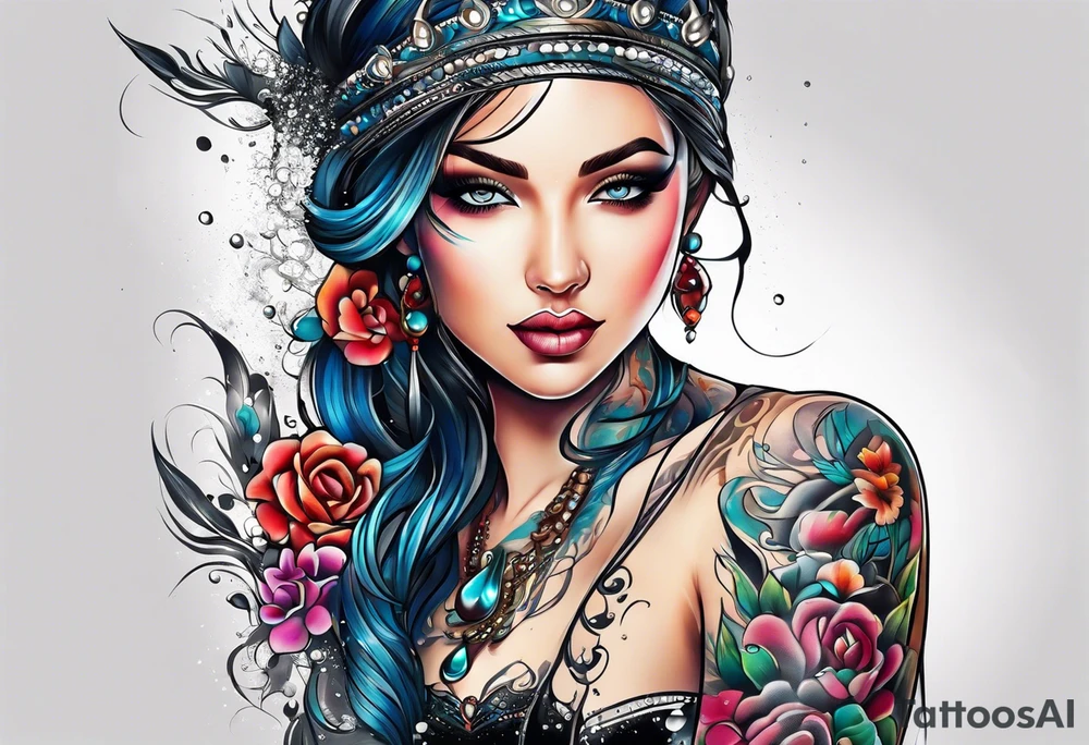 Water drops tattoo idea