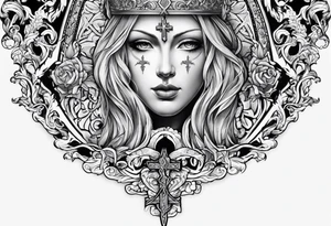 Forearm sleeve that is christian detailed and has saints tattoo idea
