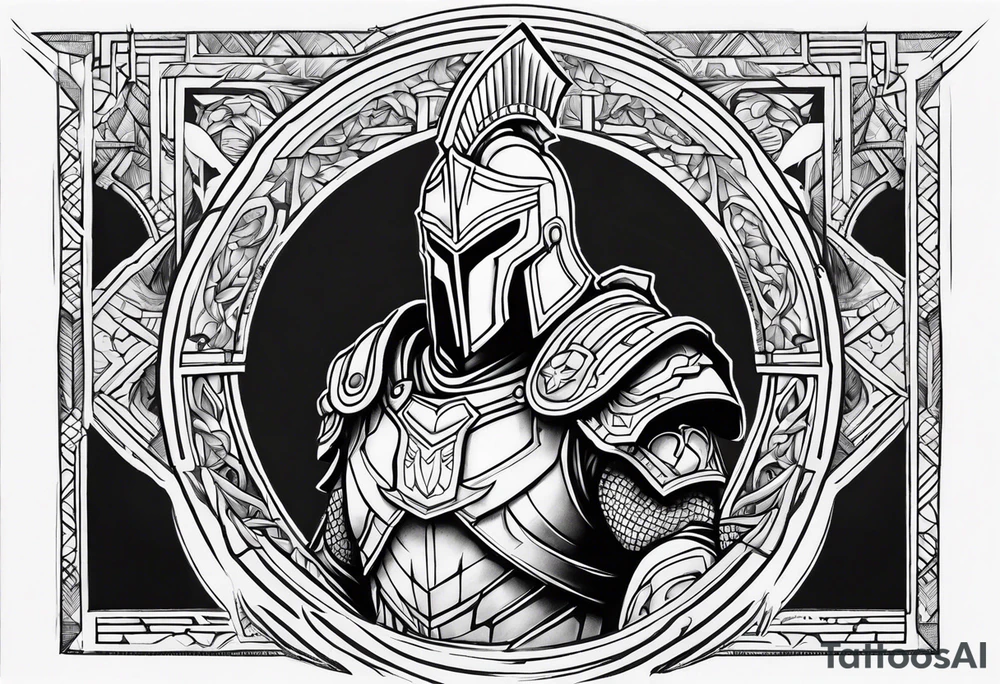 Spartan shin armor tattoo idea