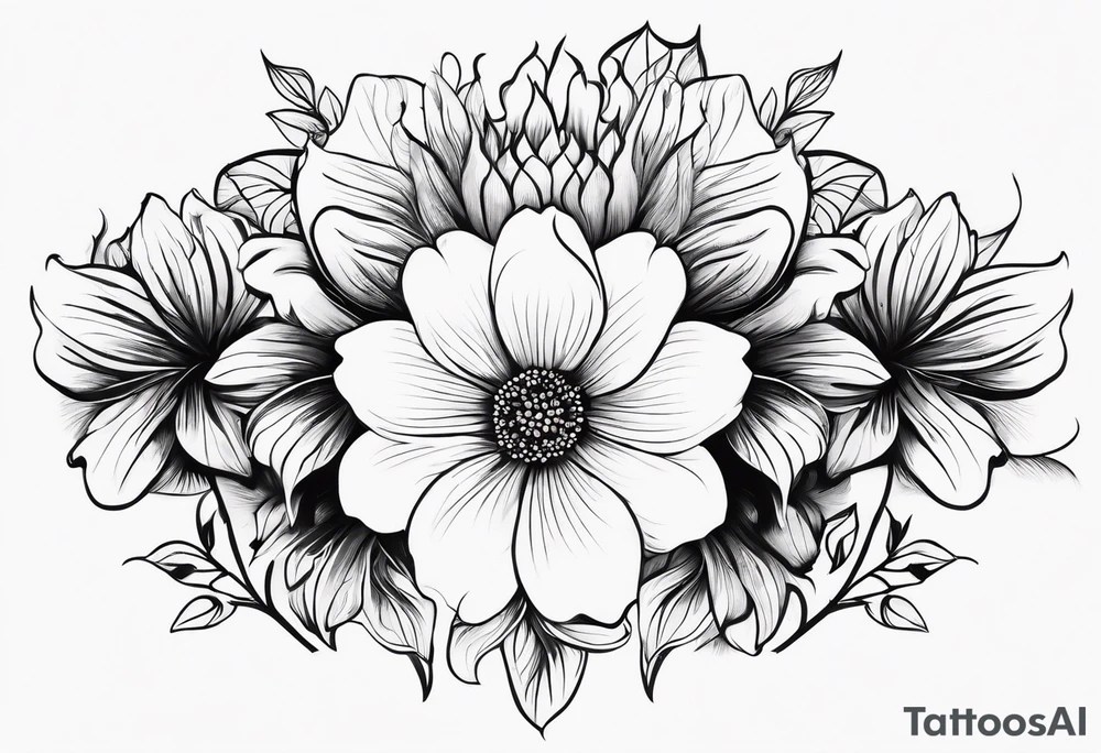 Silhouette flower armband tattoo idea