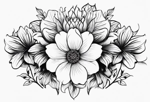 Silhouette flower armband tattoo idea
