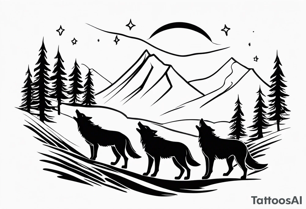 Howling Wolf Pack tattoo idea