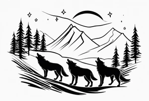 Howling Wolf Pack tattoo idea