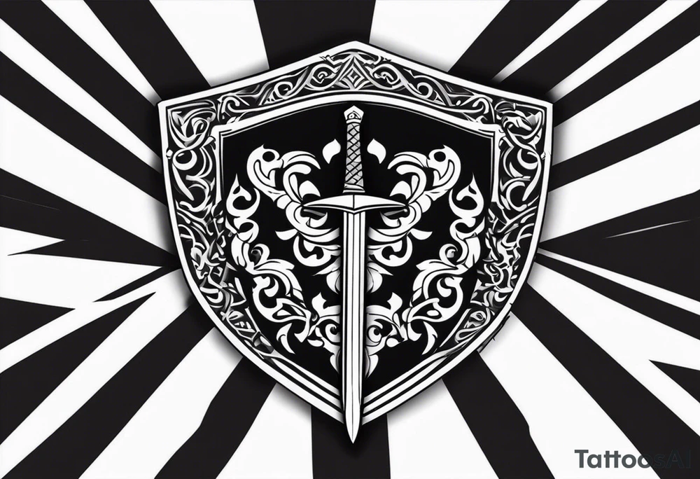 Valhalla sword shield tattoo idea