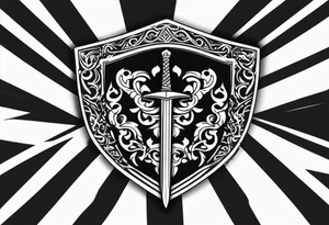 Valhalla sword shield tattoo idea