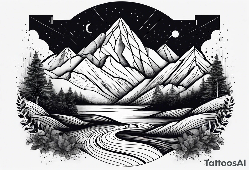 mountains for forearm tattoo idea