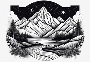 mountains for forearm tattoo idea