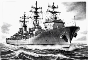 Naval ship tattoo idea