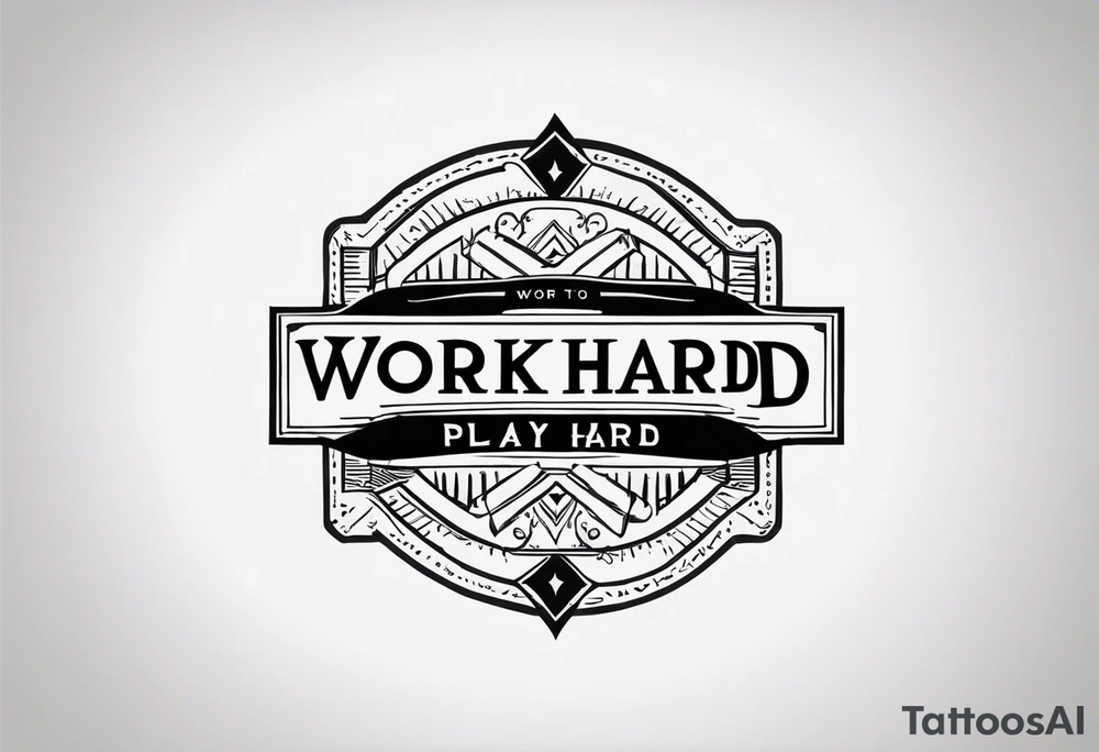 I want a tattoo containing the following two words "work hard" and "play hard". tattoo idea