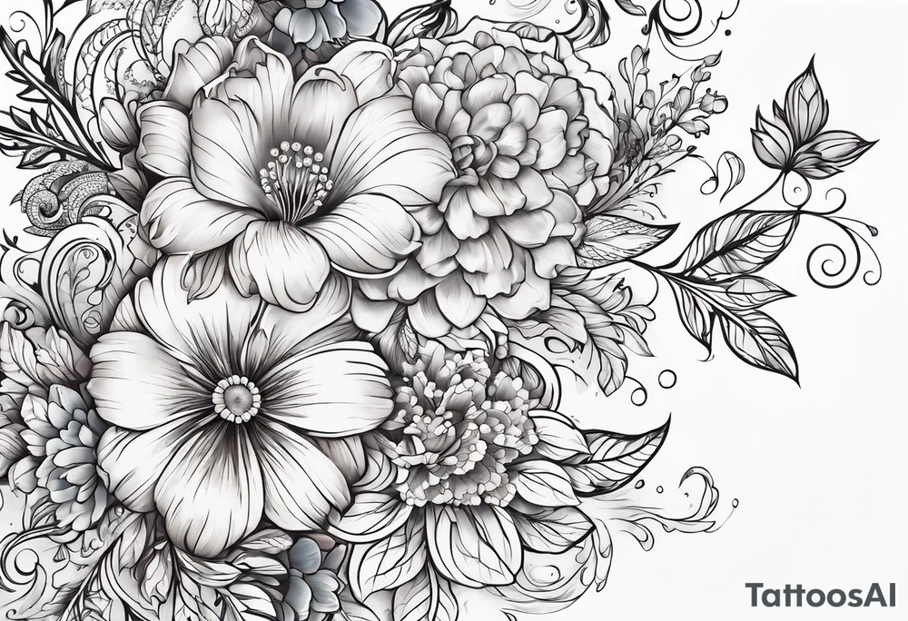 Flowers, lace tattoo idea