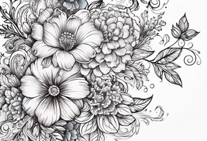 Flowers, lace tattoo idea